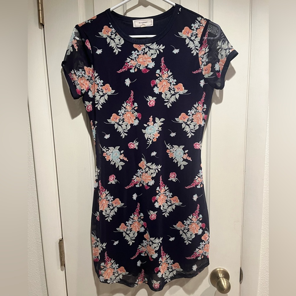 blue floral dress
